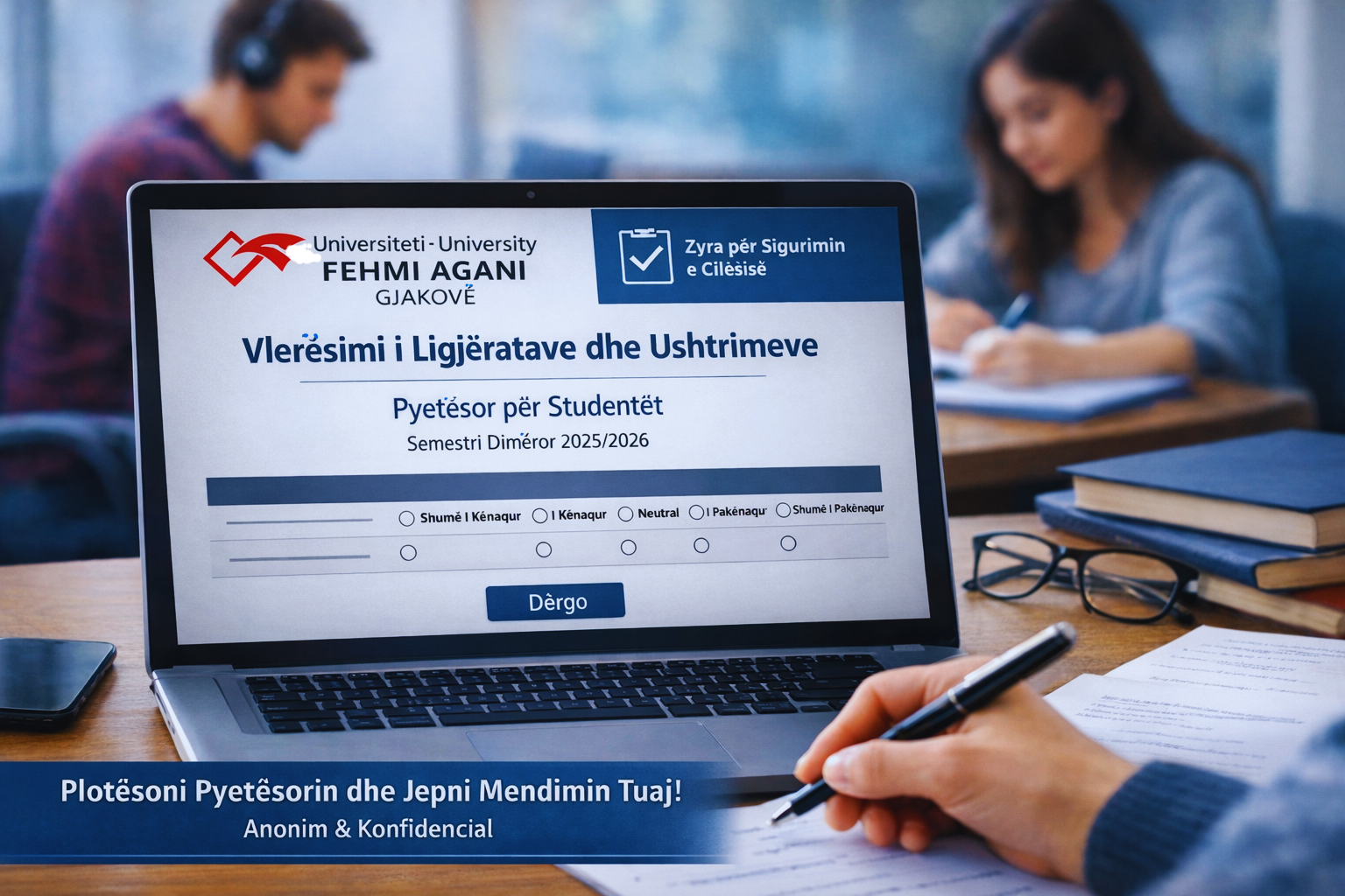 Njoftim për studentët – Pyetësorët për vlerësimin e ligjëratave dhe ushtrimeve